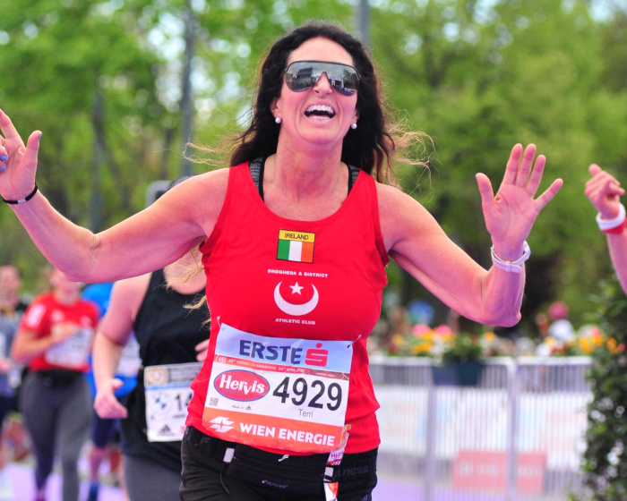Terri Durnin aus Irland, W55-Siegerin Vienna City MarathonBild: FinisherPix
