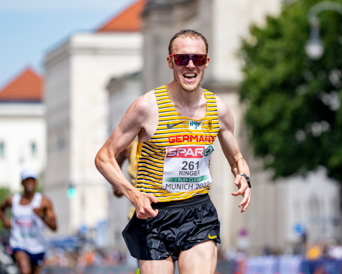 Richard Ringer kurz vor dem größten Triumph seiner Karriere als Marathon-Europameister. Foto: Marc Müller/Munich 2022
