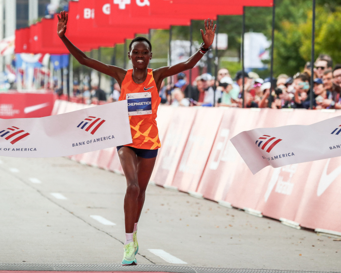 Ruth Chepngetich geht als Titelverteidigerin in Chicago an den Start. Foto: Bank of America Chicago Marathon / Kevin Morris