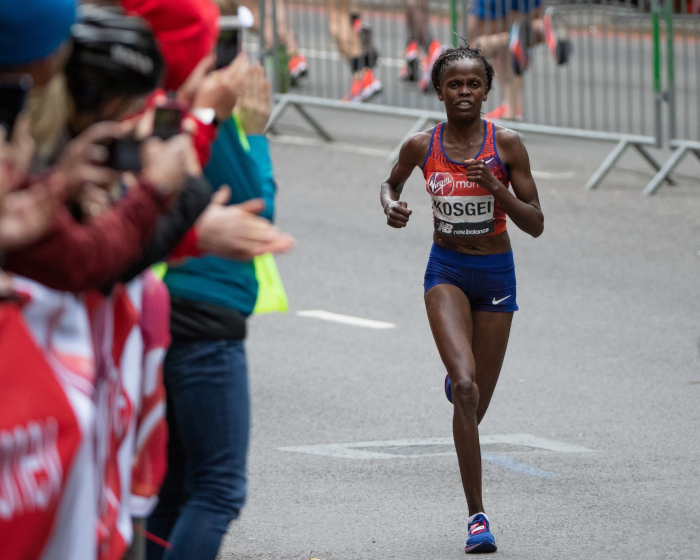 Brigid Kosgei will zum dritten Mal nach 2019 und 2020 den London-Marathon gewinnen. Foto: Virgin Money London Marathon