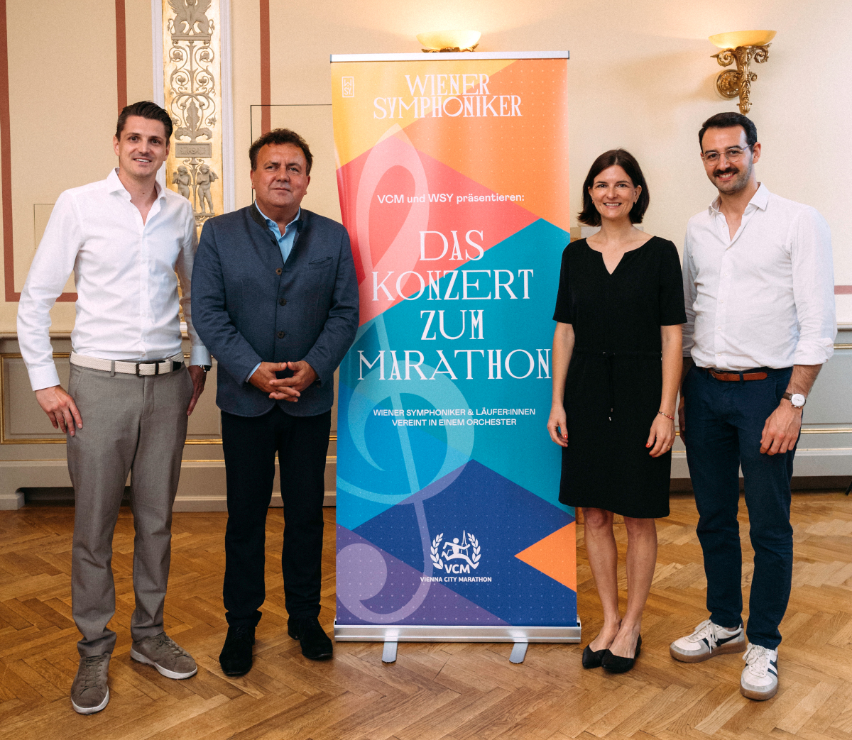 From left: Dominik Konrad (VCM), Jan Nast (WSY), Kathrin Widu (VCM), Tobias Wögerer (conductor). Picture: VCM / Lisa Leutner