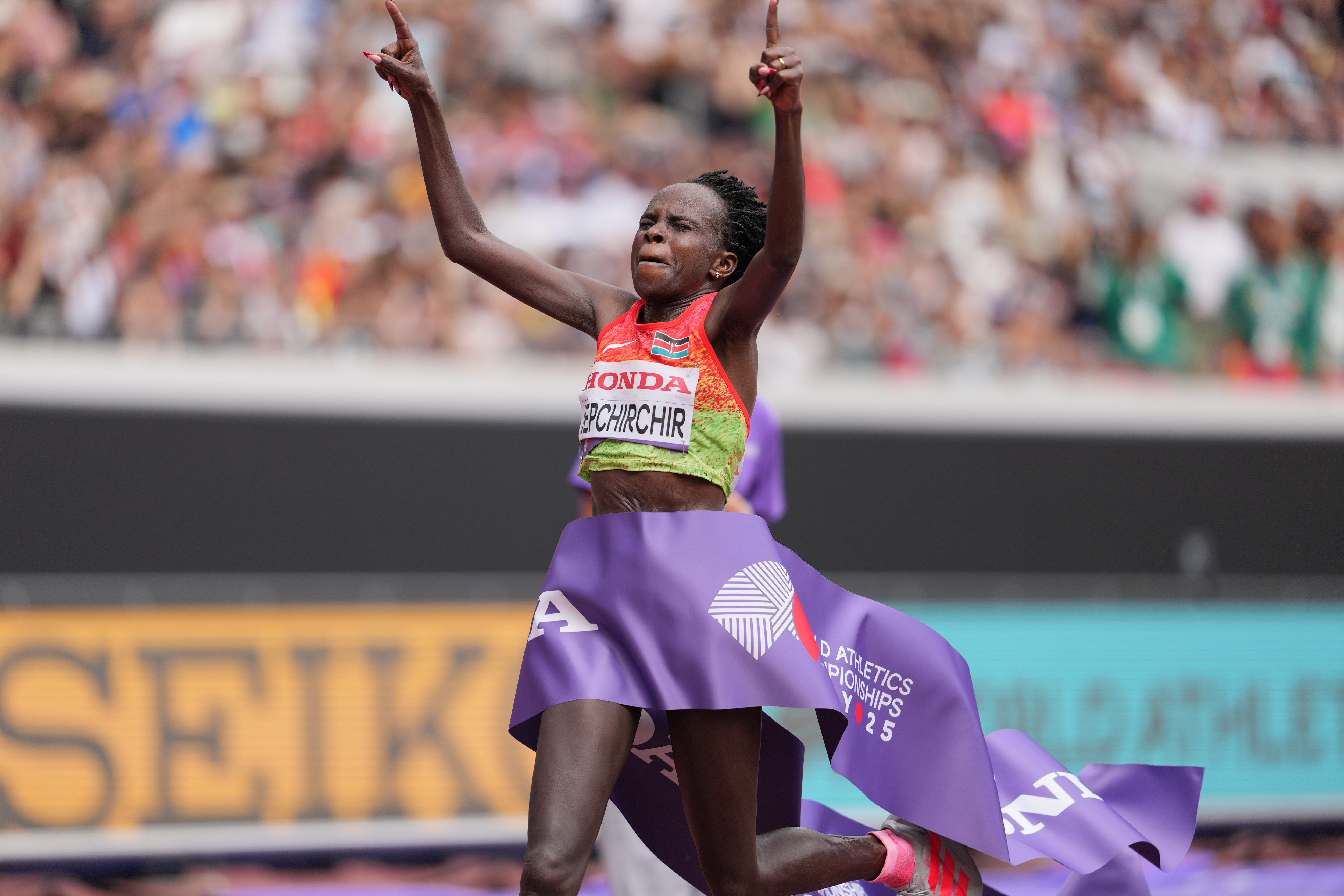 Die neue Weltmeisterin Peres Jepchirchir. Bild: World Athletics / Dan Vernon