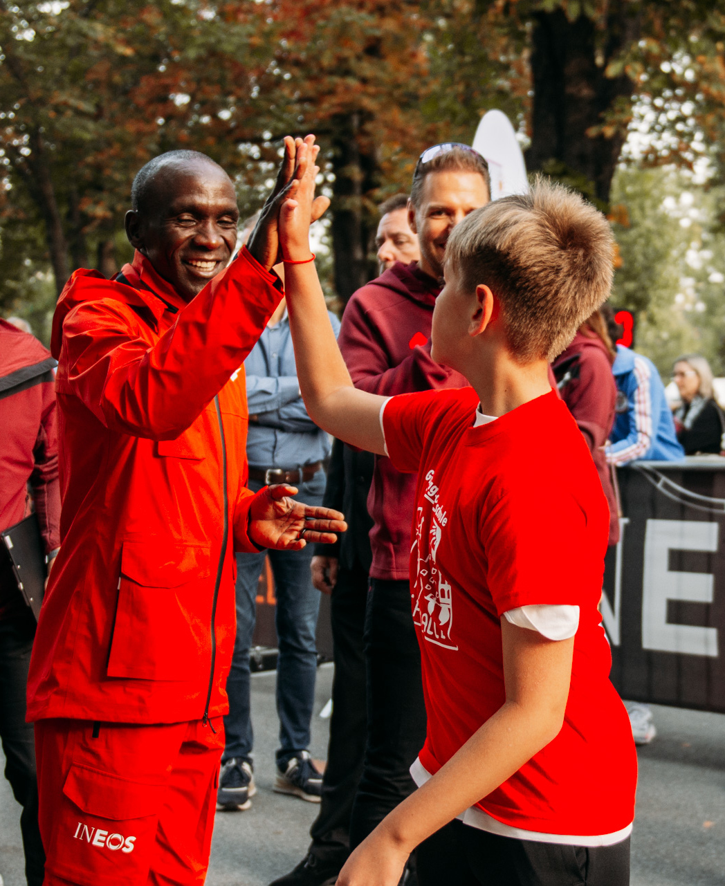 Eliud Kipchoge auf Besuch in Wien 2024. Bild: VCM / Jenia Symonds