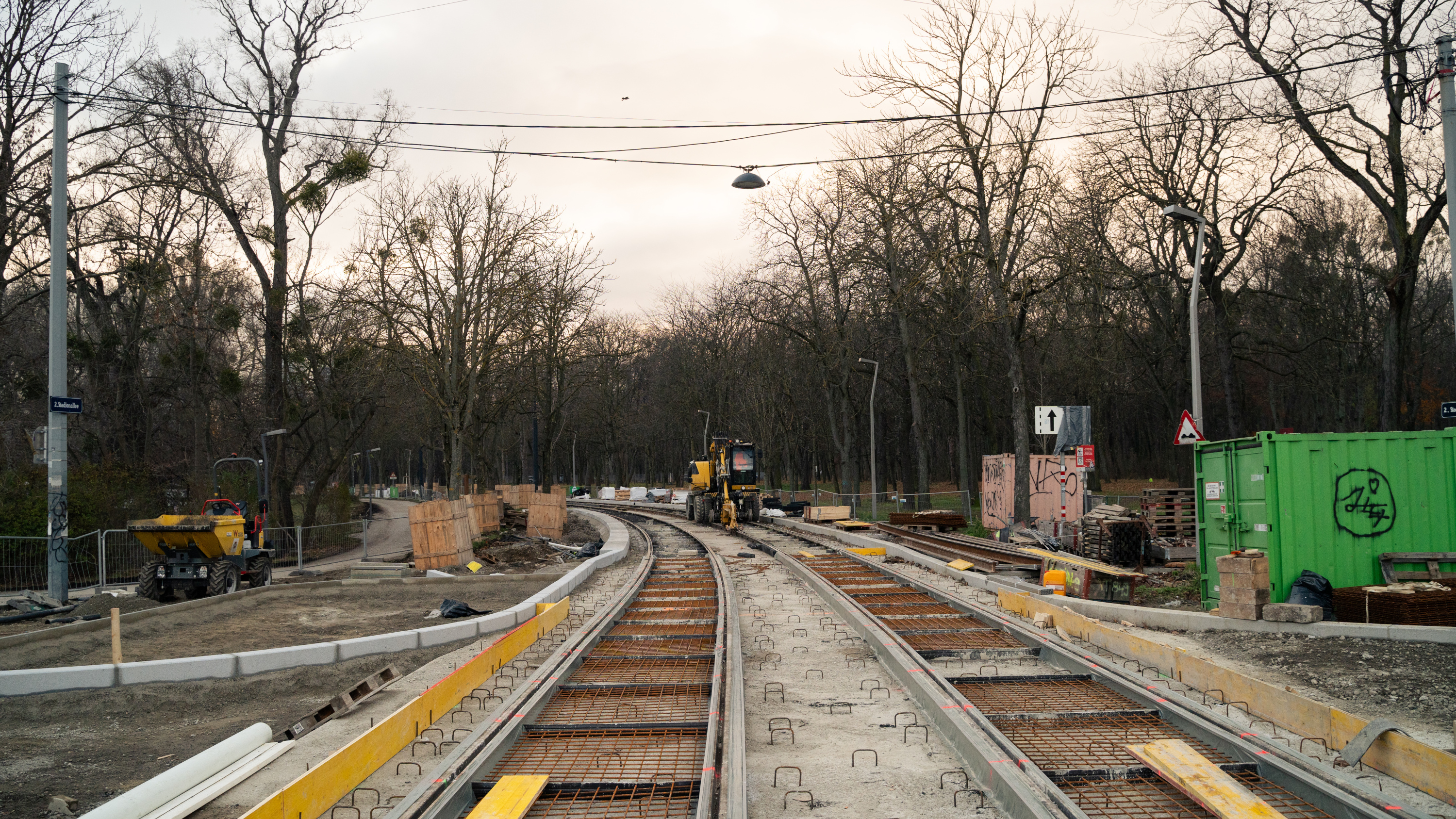 Baustellensituation Stadionallee, 29. November 2025